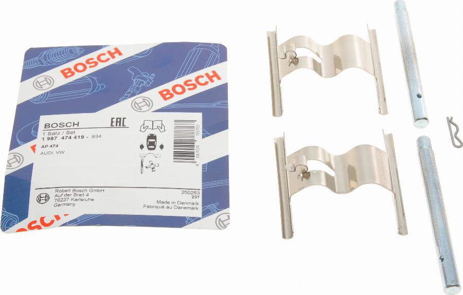 BOSCH 1 987 474 419 - Kit accessori, Pastiglia freno www.autoricambi360.it