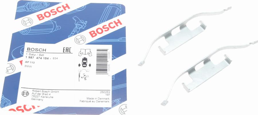 BOSCH 1 987 474 154 - Kit accessori, Pastiglia freno www.autoricambi360.it