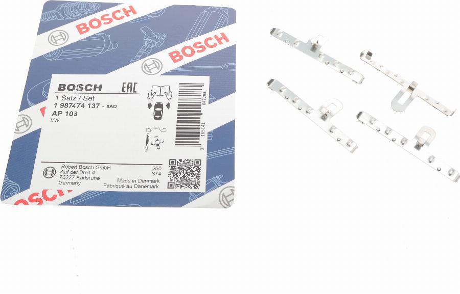 BOSCH 1 987 474 137 - Kit accessori, Pastiglia freno www.autoricambi360.it