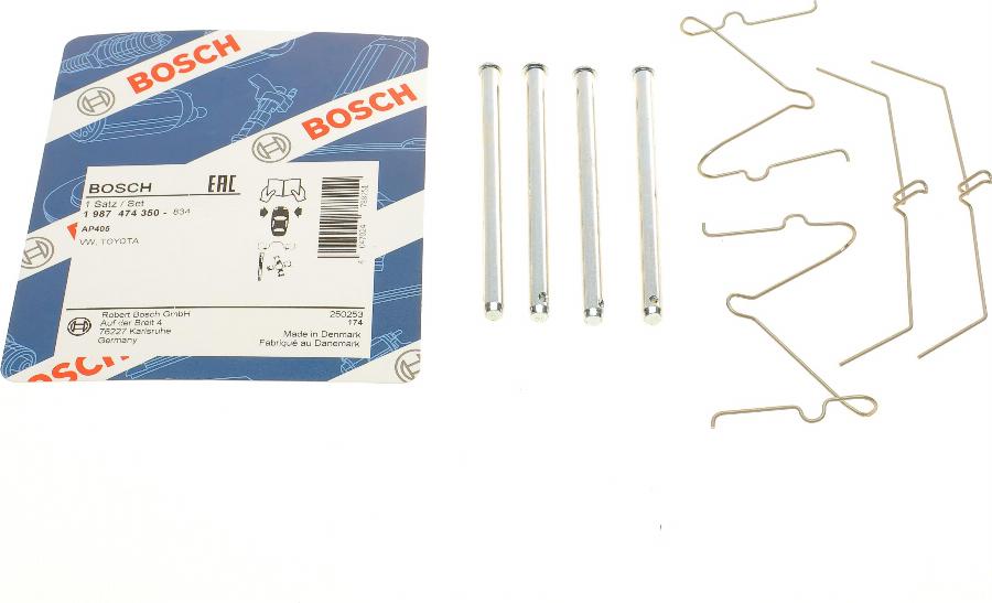 BOSCH 1 987 474 350 - Kit accessori, Pastiglia freno www.autoricambi360.it
