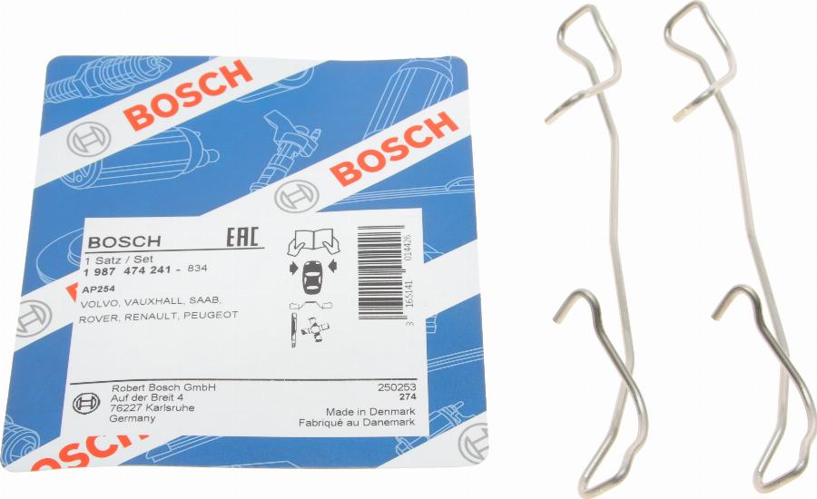 BOSCH 1 987 474 241 - Kit accessori, Pastiglia freno www.autoricambi360.it