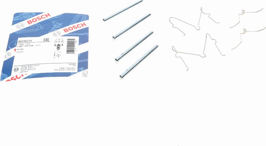 BOSCH 1 987 474 208 - Kit accessori, Pastiglia freno www.autoricambi360.it