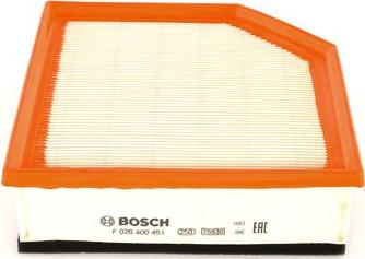 BOSCH F 026 400 451 - Filtro aria www.autoricambi360.it