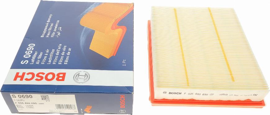BOSCH F 026 400 690 - Filtro aria www.autoricambi360.it