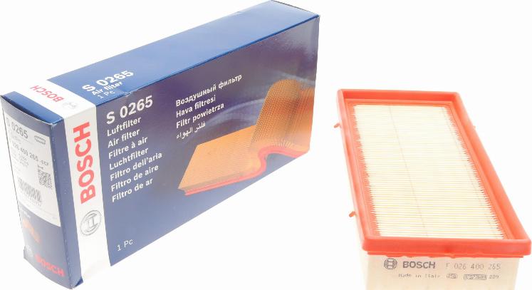 BOSCH F 026 400 265 - Filtro aria www.autoricambi360.it
