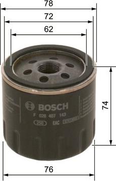 BOSCH F 026 407 143 - Filtro olio www.autoricambi360.it
