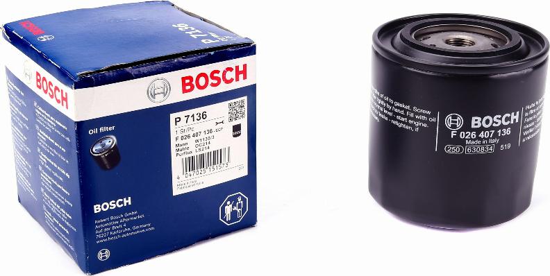 BOSCH F 026 407 136 - Filtro olio www.autoricambi360.it