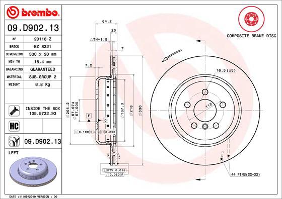 Brembo 09.D902.13 - Discofreno www.autoricambi360.it