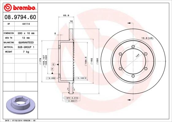 Brembo 08.9794.60 - Discofreno www.autoricambi360.it