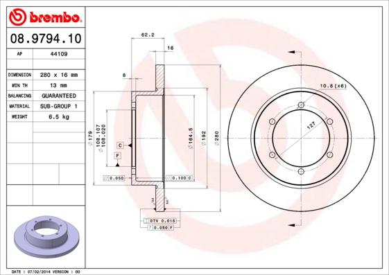 Brembo 08.9794.10 - Discofreno www.autoricambi360.it