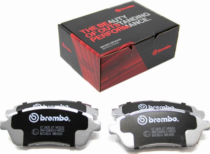 Brembo 07.D435.67 - Kit pastiglie freno per elevate prestazioni www.autoricambi360.it