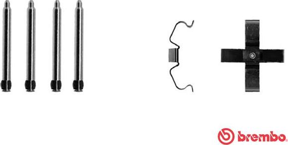 Brembo A 02 258 - Kit accessori, Pastiglia freno www.autoricambi360.it