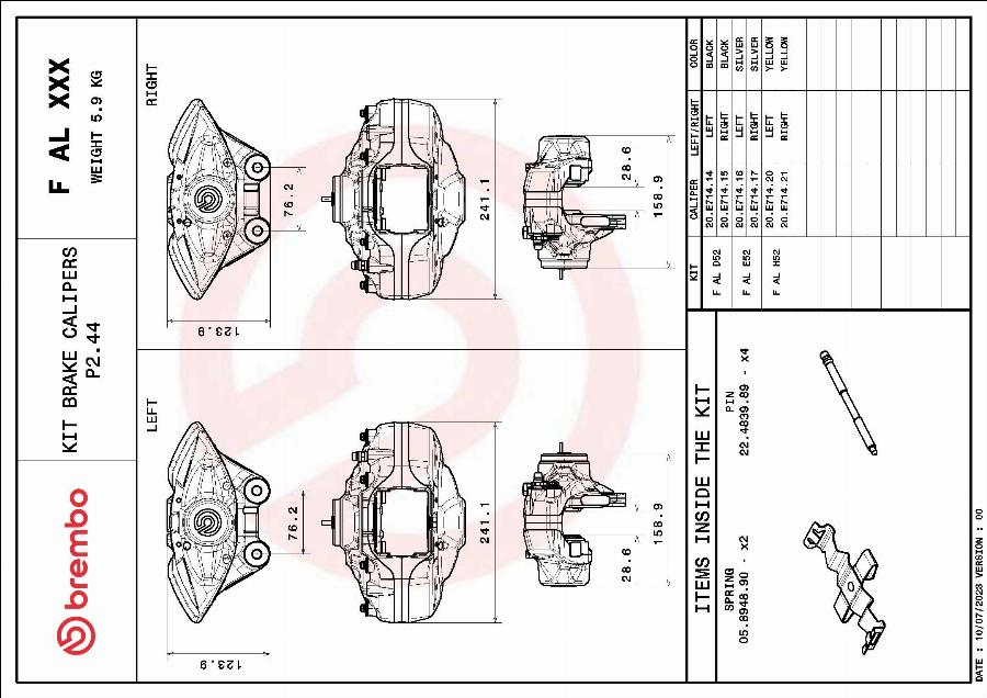Brembo F AL D52 - Kit assale pinza freno www.autoricambi360.it
