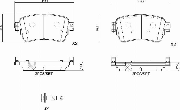 Brembo P 61 133G - Kit pastiglie freno, Freno a disco www.autoricambi360.it