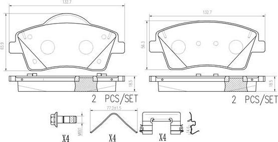Brembo P86033N - Kit pastiglie freno, Freno a disco www.autoricambi360.it