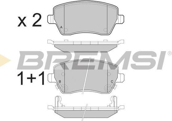 Bremsi BP3495 - Kit pastiglie freno, Freno a disco www.autoricambi360.it