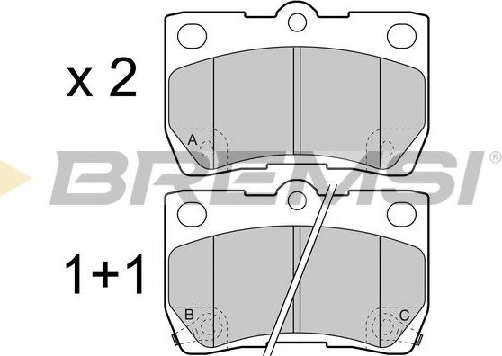 Bremsi BP3420 - Kit pastiglie freno, Freno a disco www.autoricambi360.it