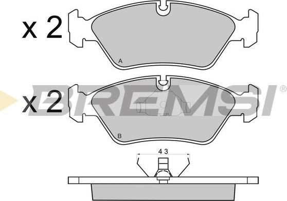 Bremsi BP2231 - Kit pastiglie freno, Freno a disco www.autoricambi360.it