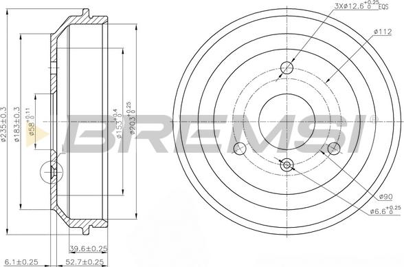 Bremsi CR5598 - Tamburo freno www.autoricambi360.it