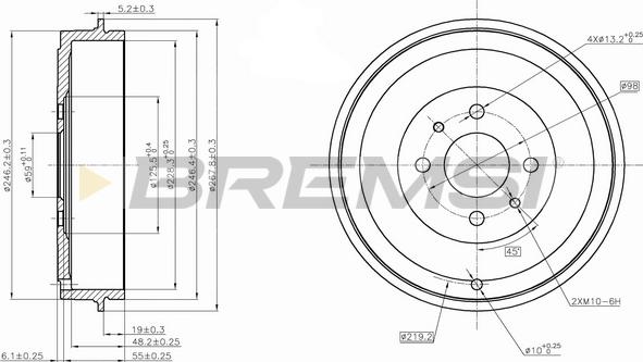 Bremsi CR5267 - Tamburo freno www.autoricambi360.it