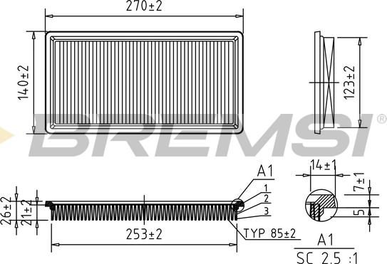 Bremsi FA0547 - Filtro aria www.autoricambi360.it