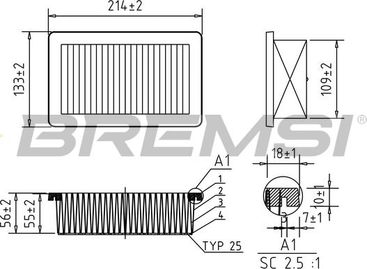 Bremsi FA0558 - Filtro aria www.autoricambi360.it