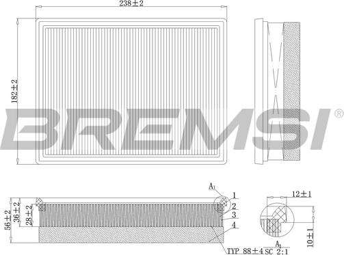 Bremsi FA0557 - Filtro aria www.autoricambi360.it