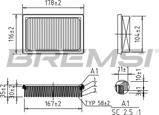 Bremsi FA0561 - Filtro aria www.autoricambi360.it