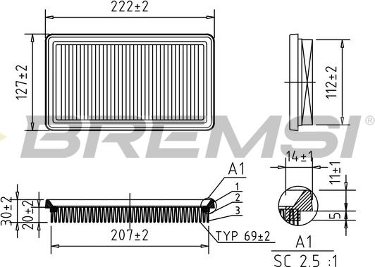 Bremsi FA0587 - Filtro aria www.autoricambi360.it