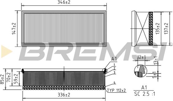 Bremsi FA0531 - Filtro aria www.autoricambi360.it