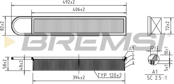 Bremsi FA0533 - Filtro aria www.autoricambi360.it