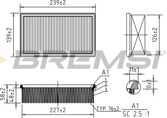 Bremsi FA0528 - Filtro aria www.autoricambi360.it