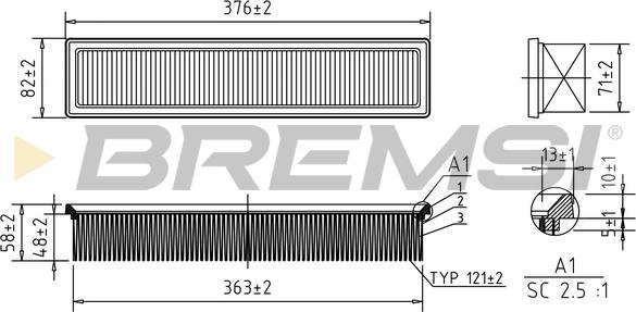 Bremsi FA0572 - Filtro aria www.autoricambi360.it