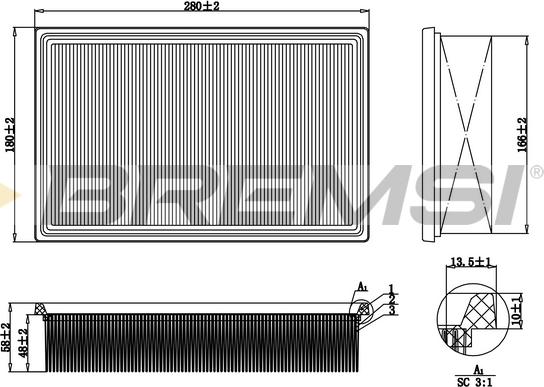 Bremsi FA0648 - Filtro aria www.autoricambi360.it