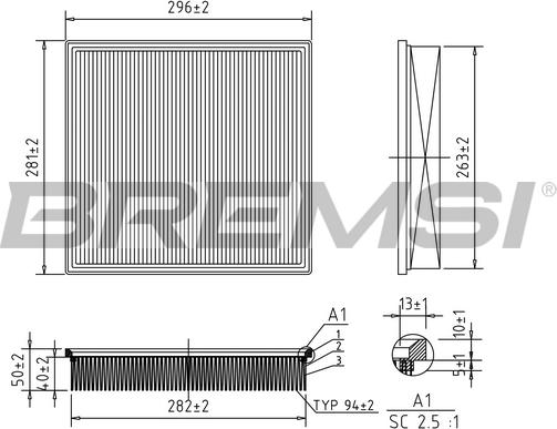 Bremsi FA0654 - Filtro aria www.autoricambi360.it
