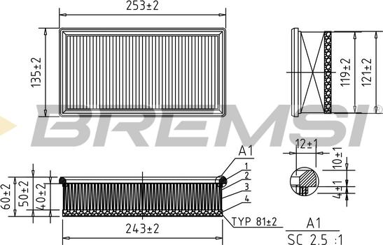 Bremsi FA0652 - Filtro aria www.autoricambi360.it