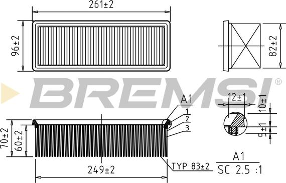Bremsi FA0612 - Filtro aria www.autoricambi360.it