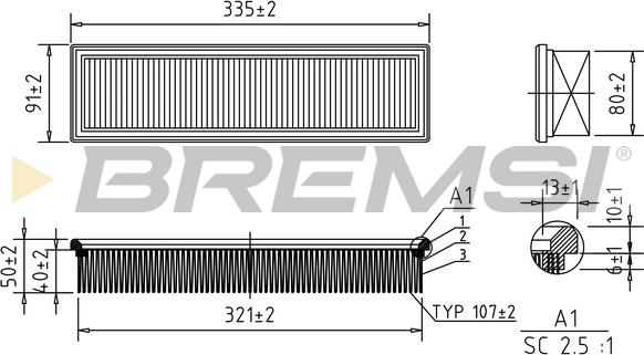 Bremsi FA0630 - Filtro aria www.autoricambi360.it