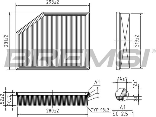 Bremsi FA0626 - Filtro aria www.autoricambi360.it