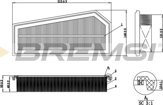 Bremsi FA0627 - Filtro aria www.autoricambi360.it