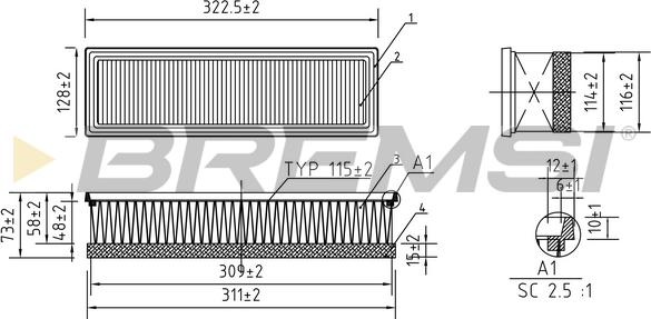 Bremsi FA0113 - Filtro aria www.autoricambi360.it