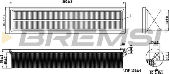 Bremsi FA0132 - Filtro aria www.autoricambi360.it