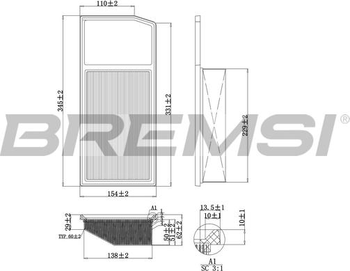 Bremsi FA0206 - Filtro aria www.autoricambi360.it