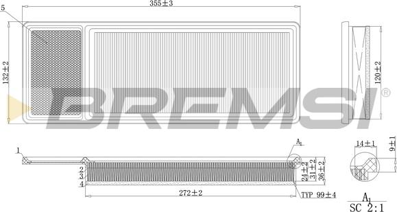 Bremsi FA0202 - Filtro aria www.autoricambi360.it