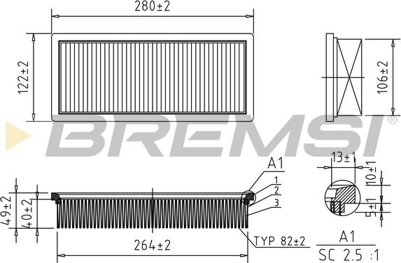 Bremsi FA0219 - Filtro aria www.autoricambi360.it