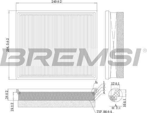 Bremsi FA0213 - Filtro aria www.autoricambi360.it