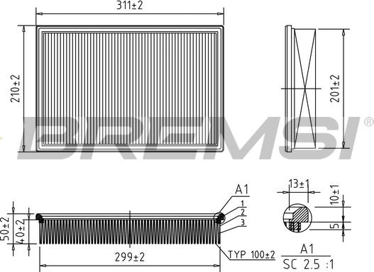Bremsi FA1598 - Filtro aria www.autoricambi360.it