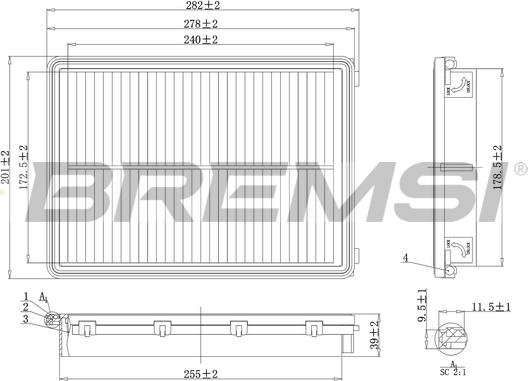 Bremsi FA1589 - Filtro aria www.autoricambi360.it