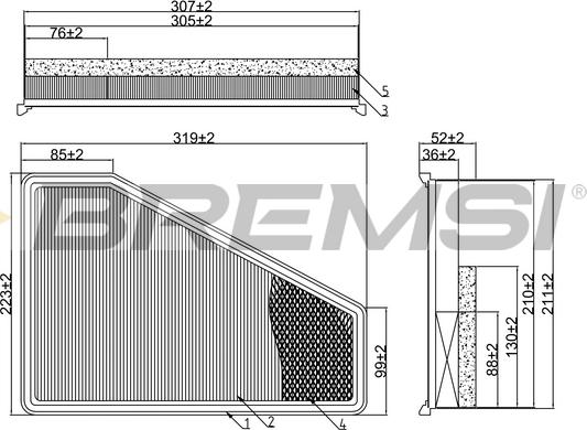 Bremsi FA1698 - Filtro aria www.autoricambi360.it