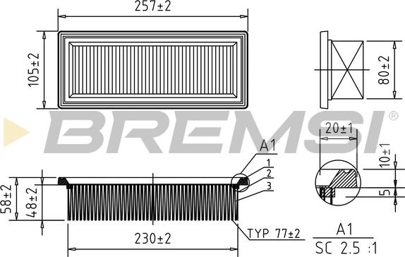 Bremsi FA1644 - Filtro aria www.autoricambi360.it